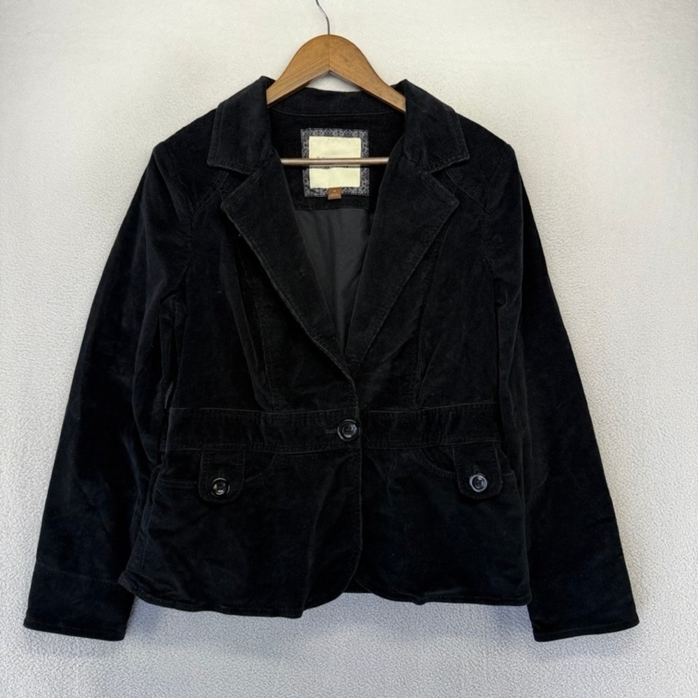 Vintage Sonoma Blazer Jacket Women's Medium Black Corduroy Button Up Grunge y2k